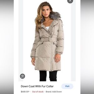 ADD Down Coat with Fur Collar